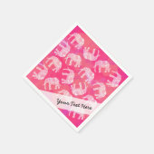 mädchenhaftes rosa, buntes Stammes-Elefantenmuster Serviette (Ecke)