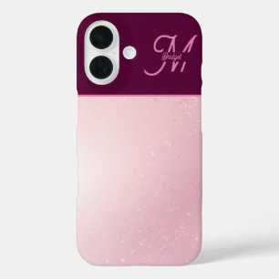Mädchenhaftes rosa feminines weiches Schimmer-Ombr iPhone 16 Hülle