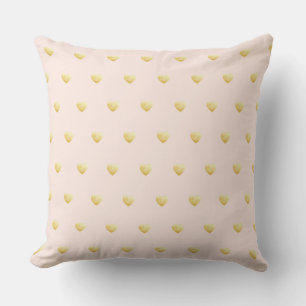 Mädchenhaftes Rosa Gold Herz Design Kissen