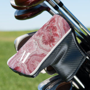 Mädchenhaftes rosa Initial-Monogramm Golf Headcover