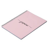 Mädchenhaftes Rosa Modernes Schriftmonogramm Name Notizblock (Linke Seite)