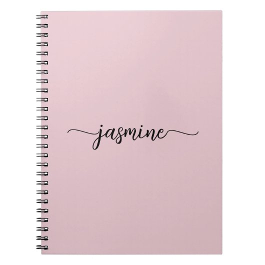 Mädchenhaftes Rosa Modernes Schriftmonogramm Name Notizblock (Vorderseite)