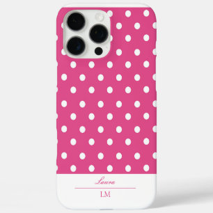 Mädchenhaftes Rosa Punkte-Muster iPhone 16 Pro Max Hülle