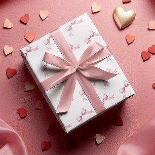Mädchenhaftes rosa Schleife Geschenkpapier