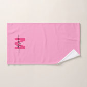 Mädchenhaftes rosa Schriftzug-Monogramm Handtuch (Handtuch)