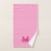 Mädchenhaftes rosa Schriftzug-Monogramm Handtuch (Handtuch)