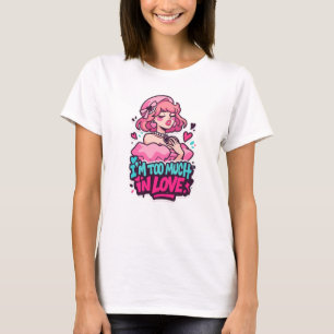 Mädchenhaftes rosa Street-Art-Logo – Ich bin zu se T-Shirt
