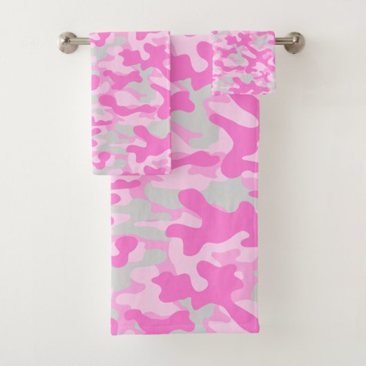 Mädchenhaftes Rosa-Tarnmuster Badhandtuch Set (Insitu)