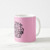 Mädchenhaftes Rosa Wildes Einhorn Kaffeetasse (VorderseiteRechts)