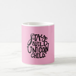 Mädchenhaftes Rosa Wildes Einhorn Kaffeetasse