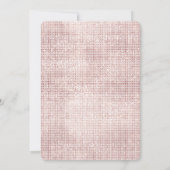 Mädchenhaftes Roségold Glitzern Geburtstag Einladung (Rückseite)