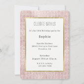 Mädchenhaftes Roségold Glitzern Geburtstag Einladung (Vorderseite)