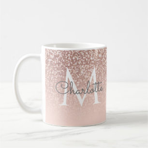 Mädchenhaftes Schrift-Roségold-Glitter-Blush-Rosa- Kaffeetasse