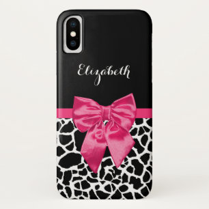 Mädchenhaftes schwarzes Giraffen-Tierprint mit süß Case-Mate iPhone Hülle