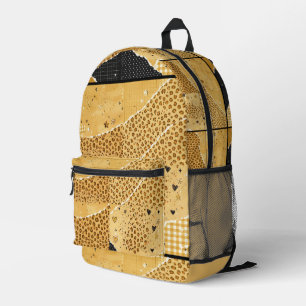 Mädchenhaftes Senf Leoparden Druck Collage Rucksac Bedruckter Rucksack