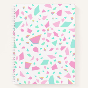 Mädchenhaftes Terrazzo-Muster Rosa und Grün Notizblock