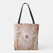 Mädchenhaftes Tiger-Monogramm Rosa Tiermuster Tasche (Rückseite)