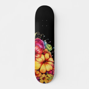 Mädchenhaftes tropisches Blumen-Skateboard Skateboard