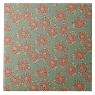 Mädchenhaftes Vintage-Japanisches Floral Fliese