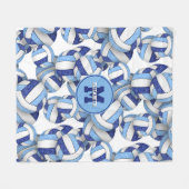 mädchenhaftes, weißes Volleyballteam Fleecedecke (Vorderseite (Horizontal))