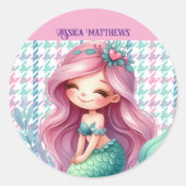 Mädchenhamtmuster Runder Aufkleber (Vorderseite)