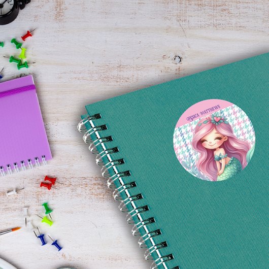 Mädchenhamtmuster Runder Aufkleber