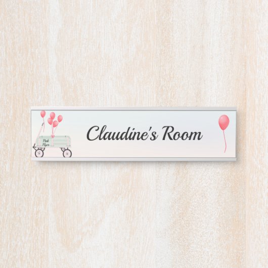 Mädchenhaus Geburtstag Wagon Namensschild (Vorderseite )