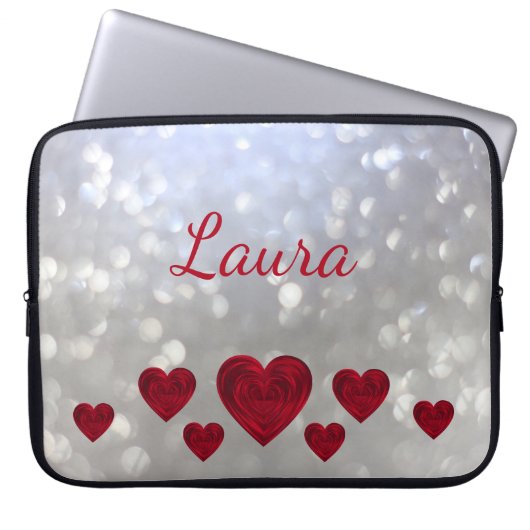 Mädchenherzen personalisiert laptopschutzhülle (Vorderseite)
