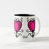 Mädchenherzen Zweifarbige Tasse (VorderseiteRechts)