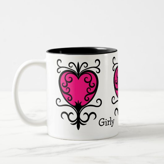 Mädchenherzen Zweifarbige Tasse (Links)