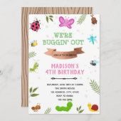 Mädcheninsektenthema  einladung (Vorne/Hinten)