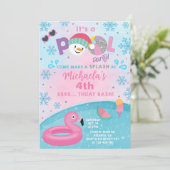 Mädcheninterner Winterpool Party Geburtstagseinlad Einladung (Stehend Vorderseite)