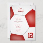 Mädchenjunge Fußball Geburtstagssport-Party Einladung (Vorderseite)