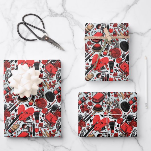 Mädchenkachelmuster Geschenkpapier Set (Vorderseite)