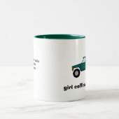 Mädchenkaffee, Mann-LKW Zweifarbige Tasse (Mittel)