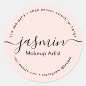 Mädchenkalligrafie in Rosa Runder Aufkleber (Vorderseite)