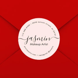 Mädchenkalligrafie in Rosa Runder Aufkleber