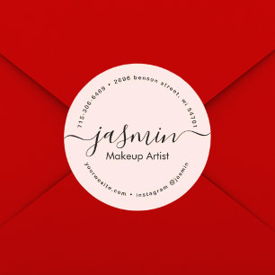 Mädchenkalligrafie in Rosa Runder Aufkleber