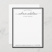 Mädchenkalligraphie vom Schreibtisch aus der schwa Dankeskarte (Vorne/Hinten)