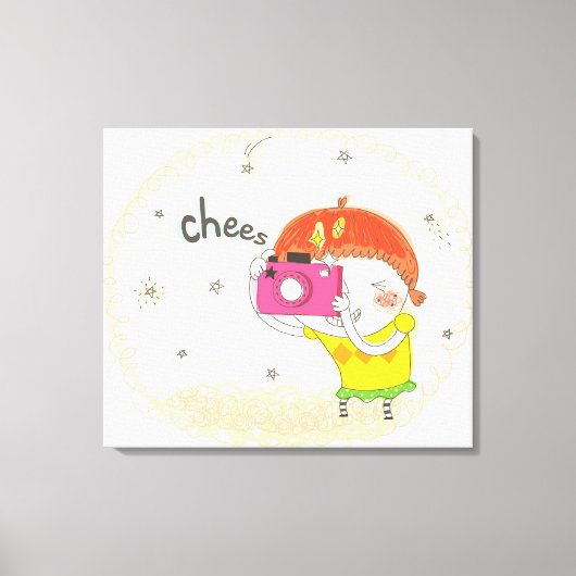 Mädchenkamera, Klicken Leinwanddruck (Vorderseite)