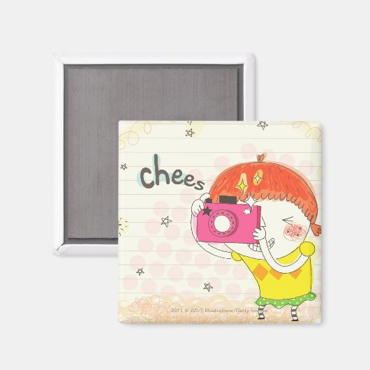 Mädchenkamera, Klicken Magnet (Vorderseite/Rückseite)