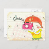 Mädchenkamera, Klicken Postkarte (Vorne/Hinten)