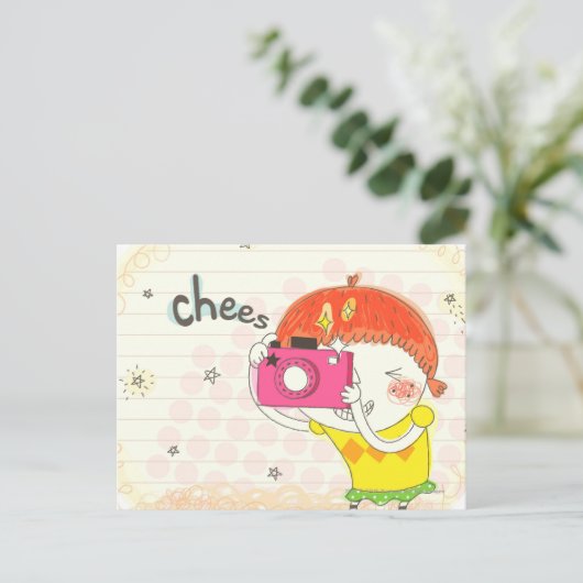 Mädchenkamera, Klicken Postkarte (Stehend Vorderseite)