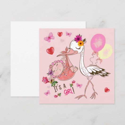 Mädchenkarte Feiertagskarte (Vorne/Hinten)