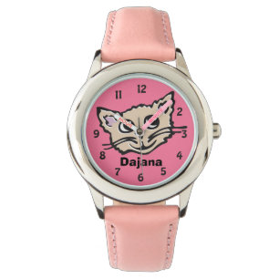 Mädchenkatzen-Kätzchens des Spaßes grafische Armbanduhr