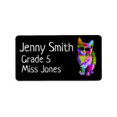 Mädchenkatzenbezeichnung Schulbuchetiketten Adressaufkleber (Vorne)