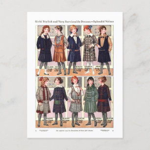 Mädchenkleider aus dem Montgomery Ward Katalog 191 Postkarte