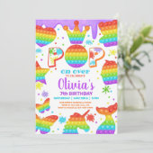 Mädchenkneipe Geburtstagsfeier Einladung, Slime. I Einladung (Stehend Vorderseite)