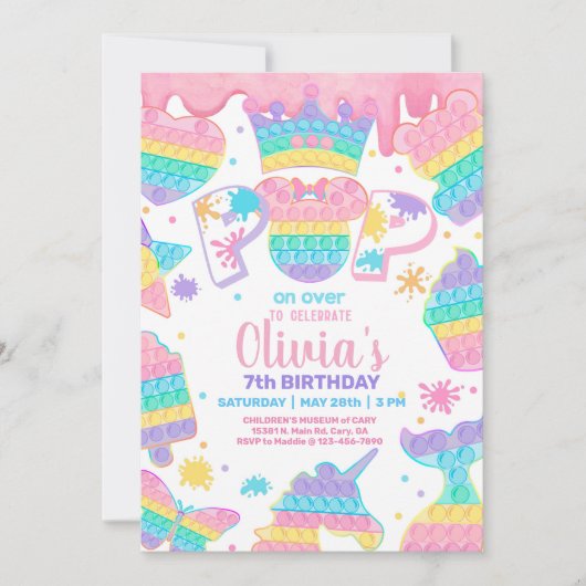 Mädchenkneipe Geburtstagsfeier Einladung, Slime. I Einladung (Vorderseite)