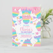 Mädchenkneipe Geburtstagsfeier Einladung, Slime. I Einladung (Stehend Vorderseite)